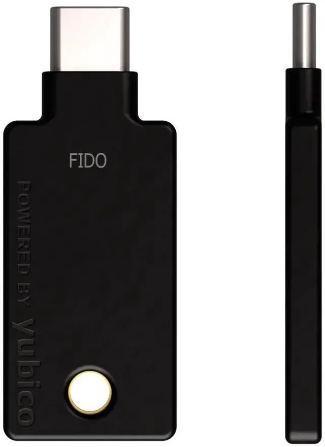 Alt view image 2 of 10 - Yubico - Security Key C NFC - Black - Two-Factor Authentication (2FA) Security Key, Connect via USB-C or NFC, FIDO U2F/FIDO2 Certified