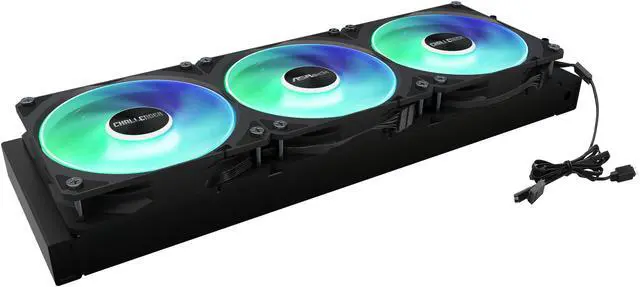 Alt view image 10 of 13 - ASRock AIO Challenger 360 Digital 27mm radiator, 3" Digital Display w/ ARGB, ARGB Hub-lighting fan, black version