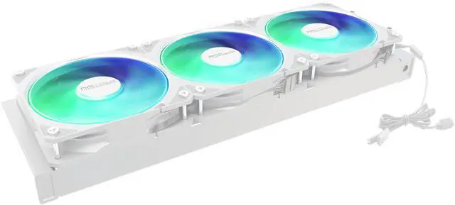 Alt view image 5 of 13 - ASRock AIO Challenger White 360 Digital 27mm radiator, 3" Digital Display w/ ARGB, ARGB Hub-lighting fan, white version