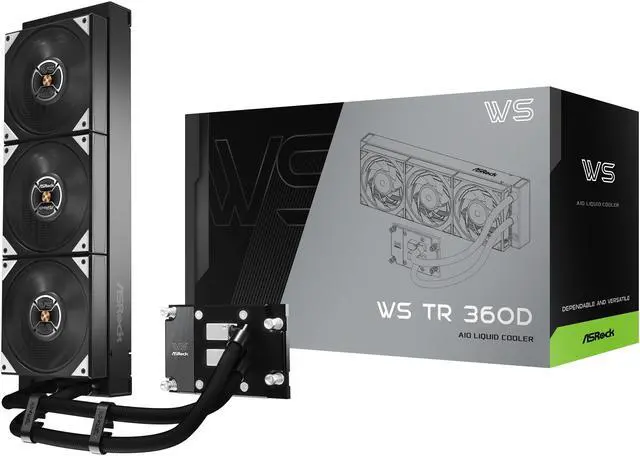Alt view image 10 of 11 - ASRock WS TR 360D 360mm AIO Liquid CPU Cooler for AMD Threadripper sTR5/SP6/sWRX9/sWRX8/sTRX4/TR4/SP3, Dual-Pump Redundancy with Alarm, Brazed Full-Copper Cold Plate, 6-Year Warranty
