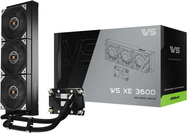 Alt view image 6 of 10 - ASRock WS XE 360D 360mm AIO Liquid CPU Cooler for Intel Xeon LGA 4677/4710, Dual-Pump Redundancy with Buzzer Alarm, Brazed Full-Copper Cold Plate, IP54-Rated Fans, 6-Year Warranty