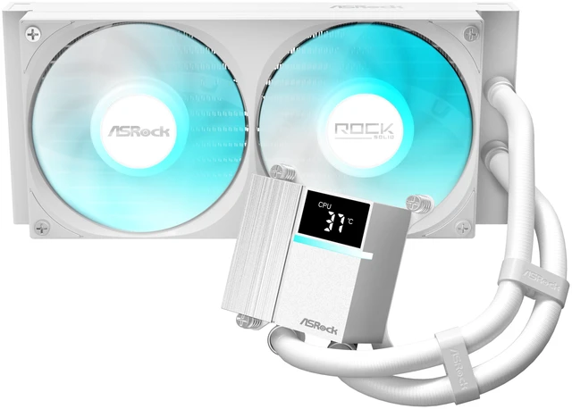 ASRock Rock White 240 Digital 240mm AIO Liquid CPU Cooler, White, 1.05 ...