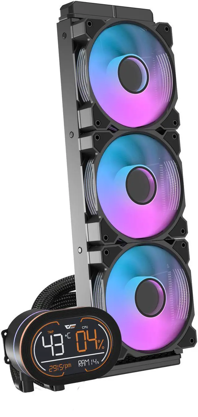 Alt view image 3 of 5 - darkFlash DH360D All-in-One 360mm Liquid CPU Cooler CPU support socket LGA 115x / 1200 / 1700 AMD CPU support socket AM5 / AM4 / AM3