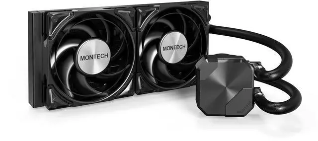 Main image of MONTECH HyperFlow Silent 240 Black – Ultra-Quiet AIO Liquid CPU Cooler, 3100RPM Pump, Triple Silent Fans, High-Efficiency Radiator for Superior Heat Dissipation, Intel & AMD Compatible, ARGB-Free Mini