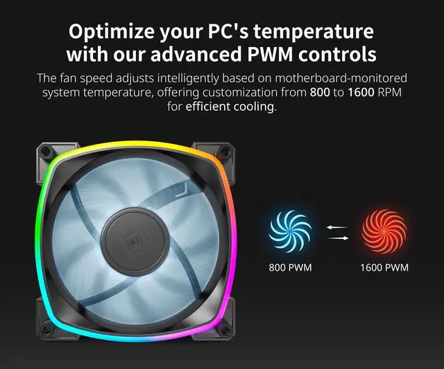 Alt view image 2 of 6 - MONTECH RX 120MM - PWM Reverse Fan - Silent Performance - High Speed 1600PWM - High-End Durability with HDB Bearing - Stunning Outer Ring ARGB Lighting Design  3 in 1 Pack with 6X6 Fan Hub - Black