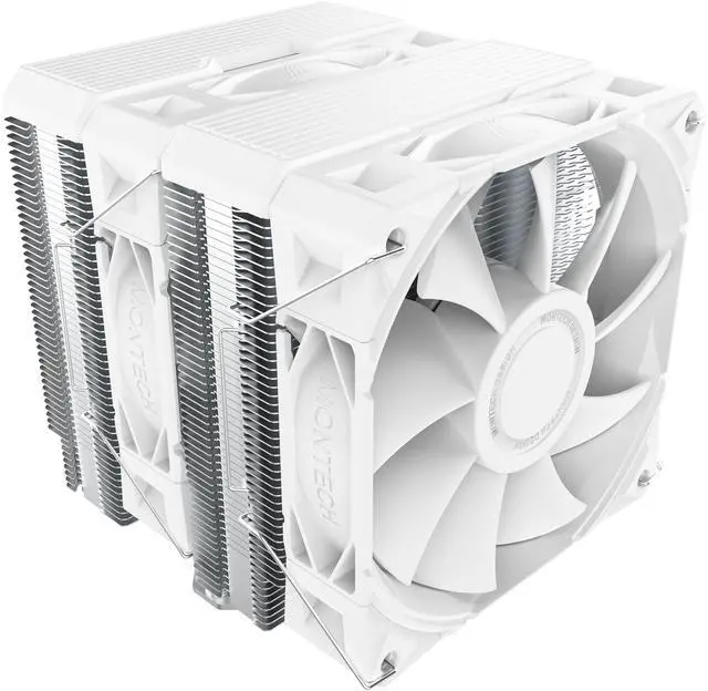 Main image of MONTECH NX600 Dual-Tower CPU Air Cooler with 6 Heatpipes & Premium Top Cover | 28 mm E28 Fan 2000 RPM PWM | Soldered Copper Base | 85 CFM Airflow | Intel LGA1700 / 1851 & AMD AM5 Support | White
