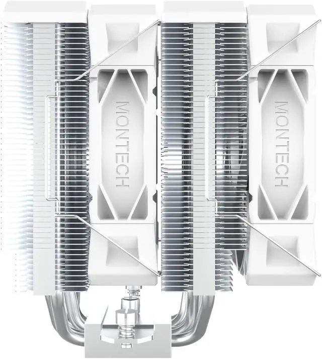 Alt view image 3 of 7 - MONTECH NX600 Dual-Tower CPU Air Cooler with 6 Heatpipes & Premium Top Cover | 28 mm E28 Fan 2000 RPM PWM | Soldered Copper Base | 85 CFM Airflow | Intel LGA1700 / 1851 & AMD AM5 Support | White