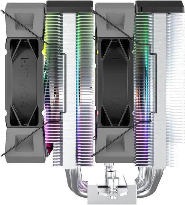 Alt view image 5 of 7 - MONTECH NX600 ARGB Dual-Tower CPU Air Cooler with 6 Heatpipes & Premium Top Cover | Intel LGA1700 / 1851 & AMD AM5 Support | Black