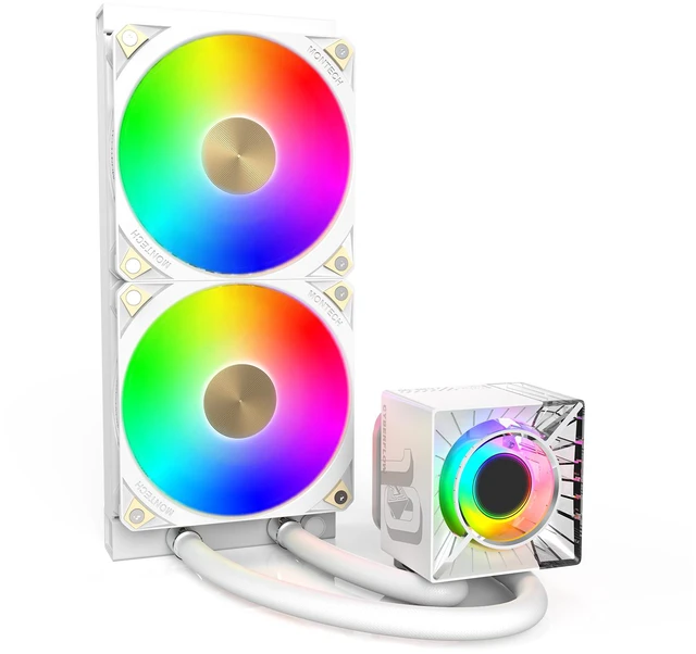 Main image of MONTECH CyberFlow ARGB 240mm AIO Liquid CPU Cooler, 2 ARGB PWM Fans, White