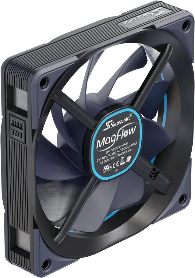 Alt view image 2 of 9 - Seasonic MAGFLOW 120mm High Performance PWM Fan - Black