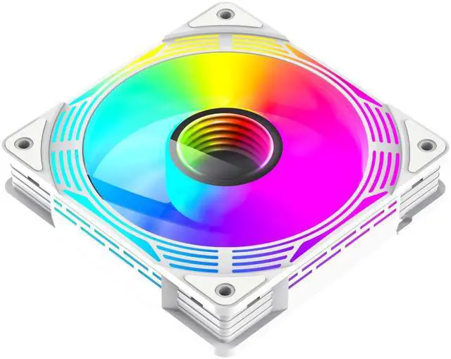 Alt view image 2 of 4 - GAMEMAX FN12A-C8I-W, 120mm White frame ARGB Fan - High-Performance Cooling Fan for PC Case Addressable RGB LED Case Fans