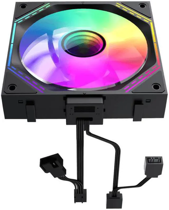 Alt view image 5 of 10 - GAMEMAX FN12A-S3I, 120mm Black frame ARGB Fan x3,120mm Computer case fan! Addressable RGB LED Case Fans