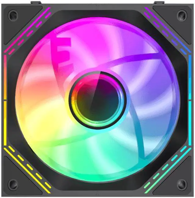 Alt view image 4 of 10 - GAMEMAX FN12A-S3I, 120mm Black frame ARGB Fan x3,120mm Computer case fan! Addressable RGB LED Case Fans