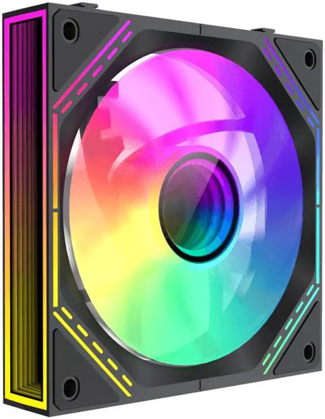 Alt view image 6 of 10 - GAMEMAX FN12A-S3I, 120mm Black frame ARGB Fan x3,120mm Computer case fan! Addressable RGB LED Case Fans