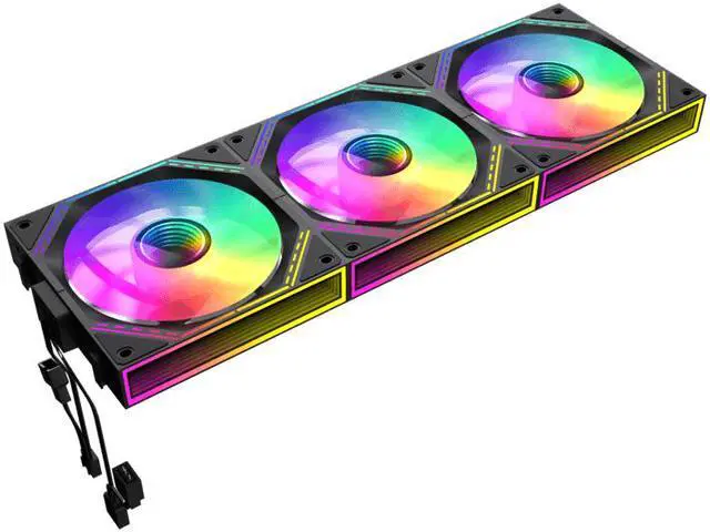 Alt view image 2 of 10 - GAMEMAX FN12A-S3I, 120mm Black frame ARGB Fan x3,120mm Computer case fan! Addressable RGB LED Case Fans