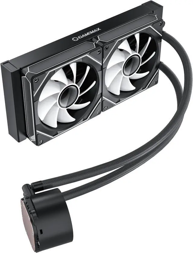Alt view image 3 of 6 - GAMEMAX IceBurg 240 Digital BK, Liquid CPU Cooler 240mm Addressable ARGB Pump AIO Water Cooler - Supports Intel LGA 1851/1700, AMD AM5/AM4