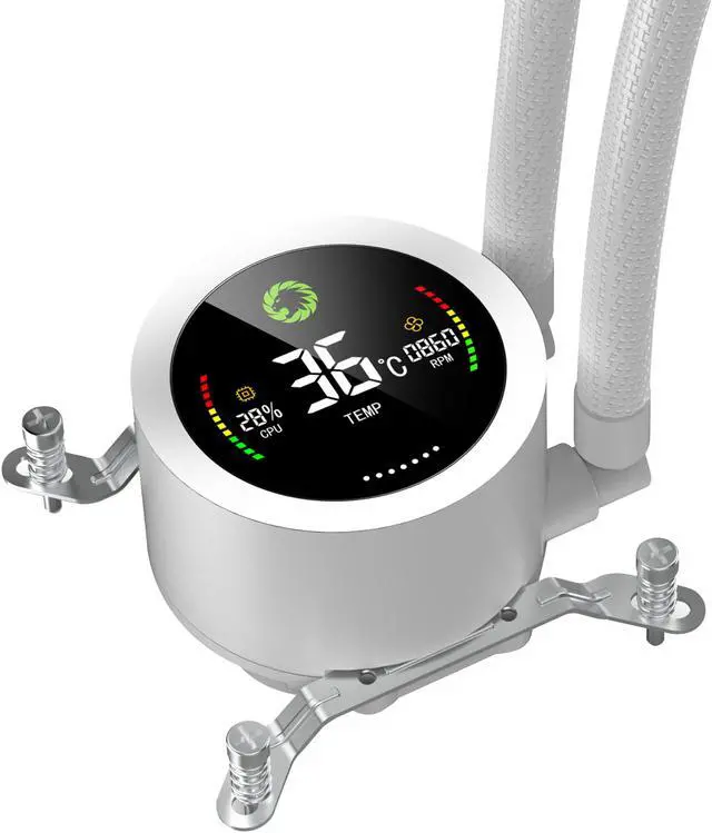 Alt view image 7 of 8 - GAMEMAX IceBurg 240 Digital WH, Liquid CPU Cooler 240mm Addressable ARGB Pump Fans 245W TDP AIO Water Cooler,  Supports Intel LGA 1851/1700, AMD AM5/AM4