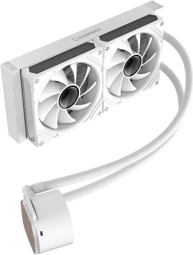 Alt view image 5 of 8 - GAMEMAX IceBurg 240 Digital WH, Liquid CPU Cooler 240mm Addressable ARGB Pump Fans 245W TDP AIO Water Cooler,  Supports Intel LGA 1851/1700, AMD AM5/AM4