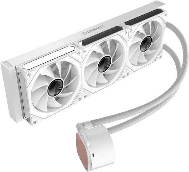 Alt view image 4 of 8 - GAMEMAX 360 Digital WH, Liquid CPU Cooler 360mm Addressable ARGB Pump Fans 290W TDP AIO Water Cooler