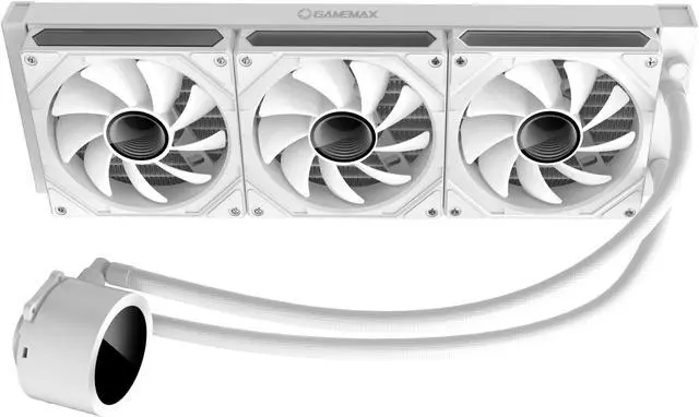 Alt view image 5 of 8 - GAMEMAX 360 Digital WH, Liquid CPU Cooler 360mm Addressable ARGB Pump Fans 290W TDP AIO Water Cooler