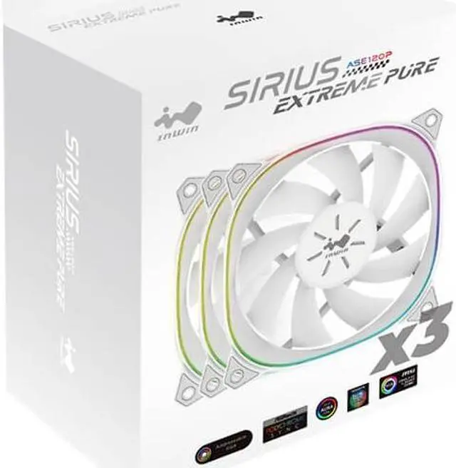 Alt view image 8 of 8 - IN WIN Sirius Extreme Pure ASE120P Addressable RGB Fan - Triple Pack