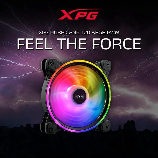 Alt view image 5 of 6 - XPG Hurricane 120mm ARGB Dual Ring PWM Case Fan