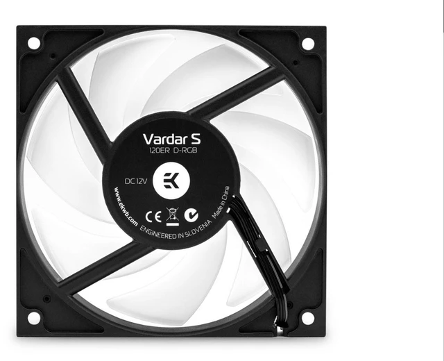 Alt view image 3 of 4 - EK-Vardar S 120ER D-RGB 120mm Addressable RGB PC Case Fan, 2200 RPM High Static Pressure PWM Fan, Sleeve Bearing, 4-Pin PWM + 3-Pin 5V ARGB