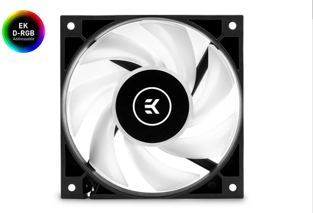Alt view image 2 of 4 - EK-Vardar S 120ER D-RGB 120mm Addressable RGB PC Case Fan, 2200 RPM High Static Pressure PWM Fan, Sleeve Bearing, 4-Pin PWM + 3-Pin 5V ARGB
