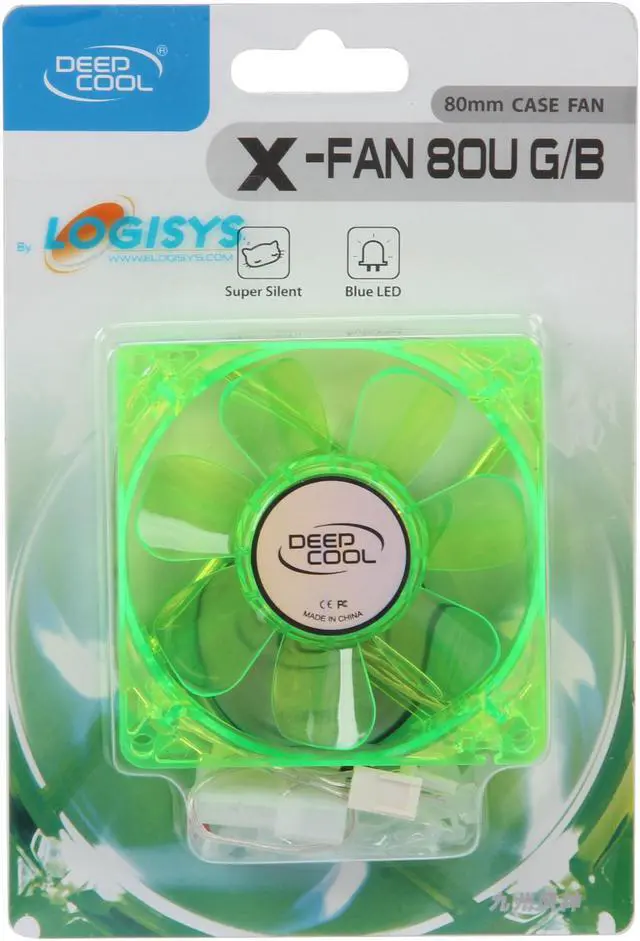 Alt view image 6 of 6 - LOGISYS Computer CF80GB 80mm Blue LED Case Fan