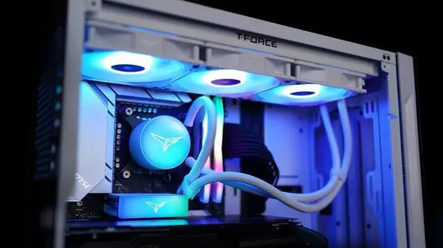 Alt view image 2 of 5 - TEAMGROUP T-Force SIREN DUO360 AIO ARGB CPU & SSD Cooler Compatible with AMD Ryzen/Intel(LGA1700), All-in-One 4000 RPM Pump, Fan Speed 600-2200 RPM, White TB140602