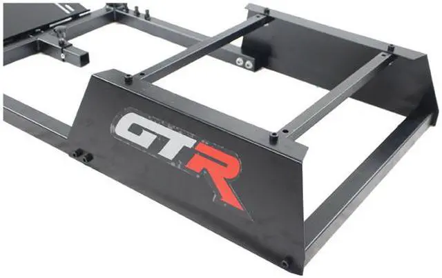 Alt view image 2 of 5 - GTR Simulator - GTA-F Model (Black) Triple or Single Monitor Stand with Red/White Adjustable Leatherette Seat, Racing Simulator Cockpit gaming chair Triple Monitor Stand