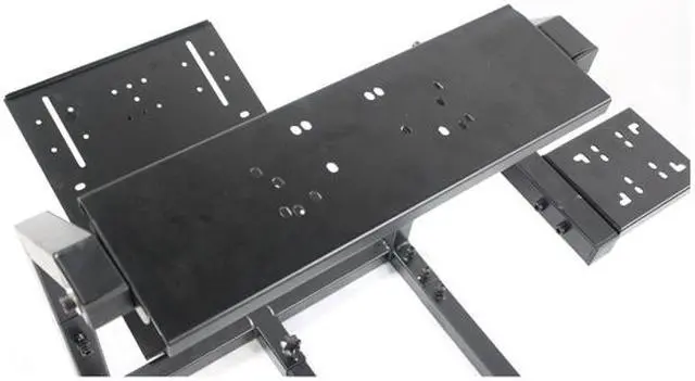 Alt view image 3 of 5 - GTR Simulator - GTA-F Model (Black) Triple or Single Monitor Stand with Red/White Adjustable Leatherette Seat, Racing Simulator Cockpit gaming chair Triple Monitor Stand