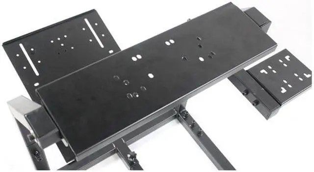 Alt view image 3 of 5 - GTR Simulator GTA-F Model (Black) Triple or Single Monitor Stand with Black/Red Adjustable Leatherette Seat, Racing Gaming Driving Simulator Cockpit chair Triple Monitor Stand