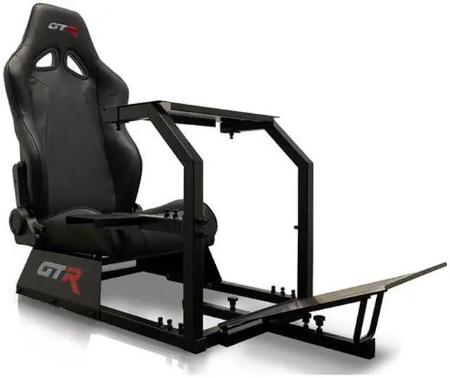Alt view image 2 of 7 - GTR Simulators GTA Model Simulator Frame & Adjustable Racing Seat, Majestic Black Frame, Majestic Black Seat