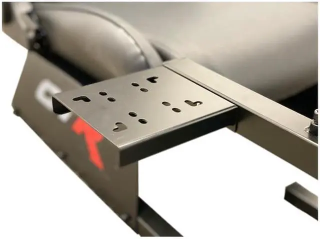 Alt view image 5 of 6 - GTR Simulator GTAF-S-S105LBK - GTA-F Model (Silver) Triple or Single Monitor Stand with Black Adjustable Leatherette Seat, Racing Simulator Cockpit Gaming Chair Single Monitor Stand