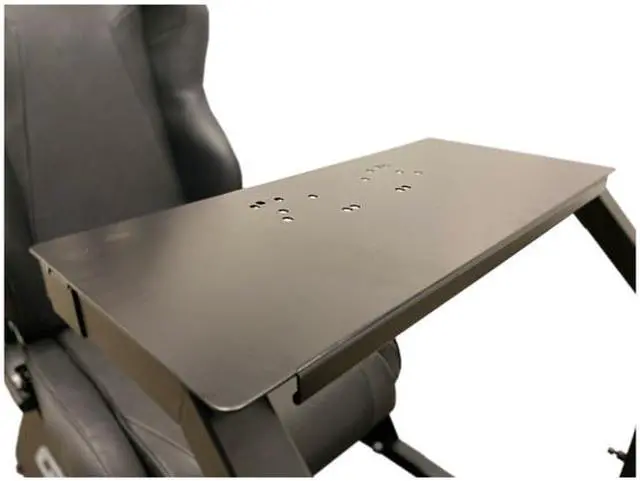 Alt view image 4 of 6 - GTR Simulator GTAF-S-S105LBK - GTA-F Model (Silver) Triple or Single Monitor Stand with Black Adjustable Leatherette Seat, Racing Simulator Cockpit Gaming Chair Single Monitor Stand