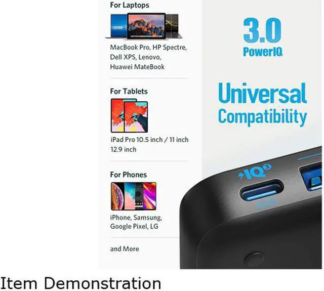 Alt view image 5 of 7 - USB C Charger, Anker 65W 4 Port PIQ 3.0 & GaN Fast Charger Adapter, PowerPort Atom III Slim Wall Charger with a 45W USB C Port, for MacBook, USB C Laptops, iPad Pro, iPhone, Galaxy, Pixel and More