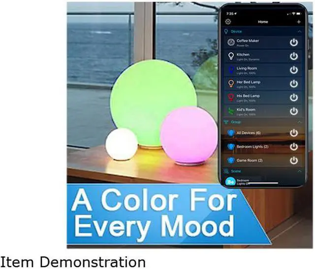 Alt view image 3 of 4 - MagicLight Smart Light Bulb (60W Equivalent), A19 7W Multicolor 2700k-6500k Dimmable WiFi LED Bulb, Compatible with Alexa Google Home Siri IFTTT