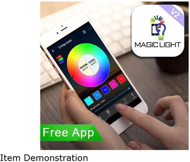 Alt view image 4 of 4 - MagicLight Smart Light Bulb (60W Equivalent), A19 7W Multicolor 2700k-6500k Dimmable WiFi LED Bulb, Compatible with Alexa Google Home Siri IFTTT