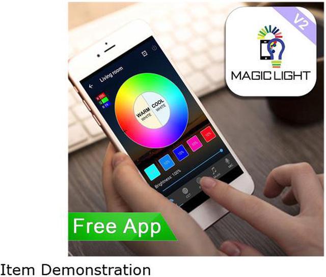 Alt view image 2 of 4 - MagicLight Smart Light Bulb (60w Equivalent), A19 7W Multicolor 2700k-6500k Dimmable WiFi LED Bulb, Compatible with Alexa Google Home Siri IFTTT