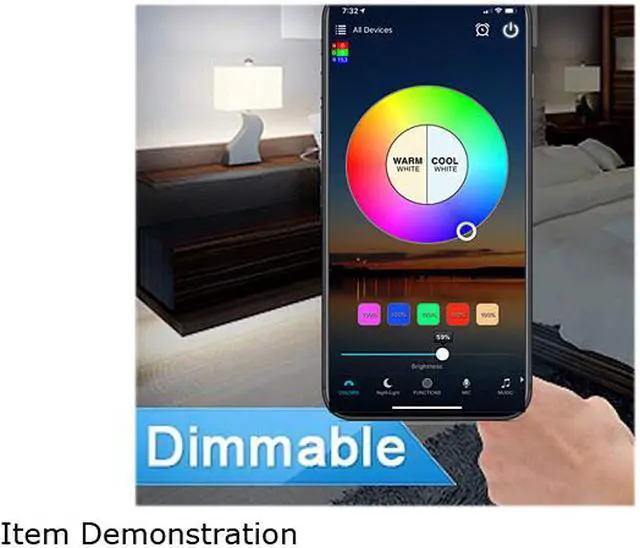 Alt view image 3 of 4 - MagicLight Smart Light Bulb (60w Equivalent), A19 7W Multicolor 2700k-6500k Dimmable WiFi LED Bulb, Compatible with Alexa Google Home Siri IFTTT