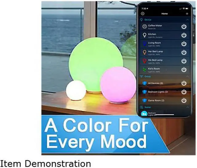 Alt view image 4 of 4 - MagicLight Smart Light Bulb (60w Equivalent), A19 7W Multicolor 2700k-6500k Dimmable WiFi LED Bulb, Compatible with Alexa Google Home Siri IFTTT