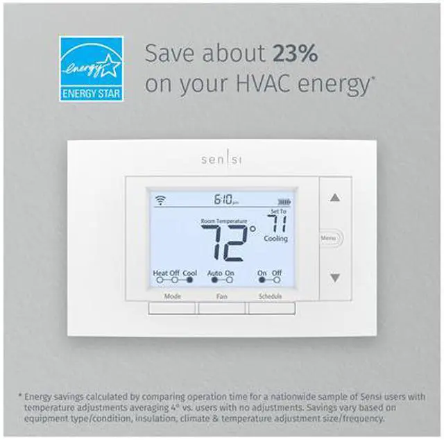 Alt view image 8 of 8 - Emerson Sensi Wi-Fi Thermostat for Smart Home