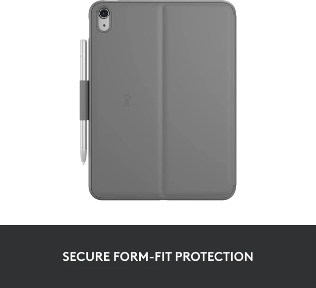 Alt view image 6 of 7 - Logitech Slim Folio Protective Bluetooth Keyboard Case for Apple iPad 10.9" 10th Gen, Oxford Gray