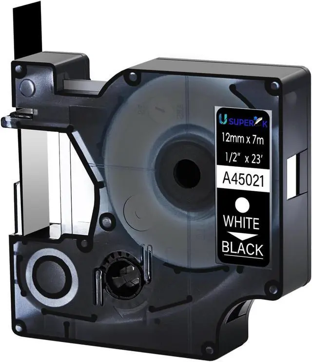 Main image of DYMO D1 Tape 12mm white on Black
