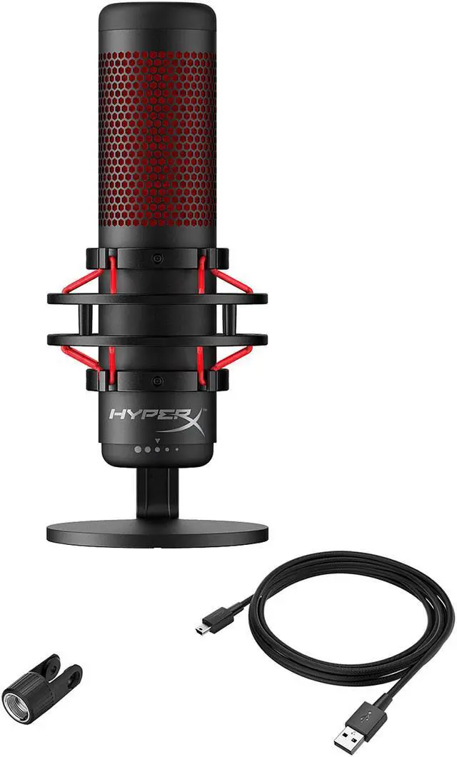Alt view image 7 of 10 - HyperX QuadCast USB Condenser Gaming Microphone for PC, PS4 and Mac - Red
