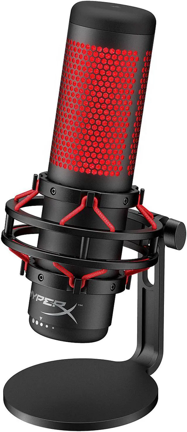Alt view image 4 of 10 - HyperX QuadCast USB Condenser Gaming Microphone for PC, PS4 and Mac - Red