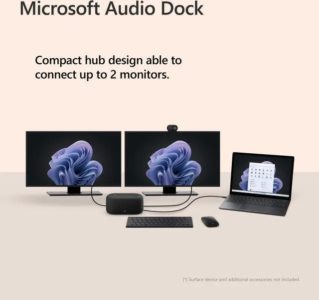 Alt view image 6 of 7 - Microsoft Audio Dock - Teams Certified, USB-C Dock, HDMI 2.0, USB-A, USB-C x 2 Ports, Pass-Through Charging, Audio Speaker Phone, Works with Teams, Zoom, and Google Meet apps
