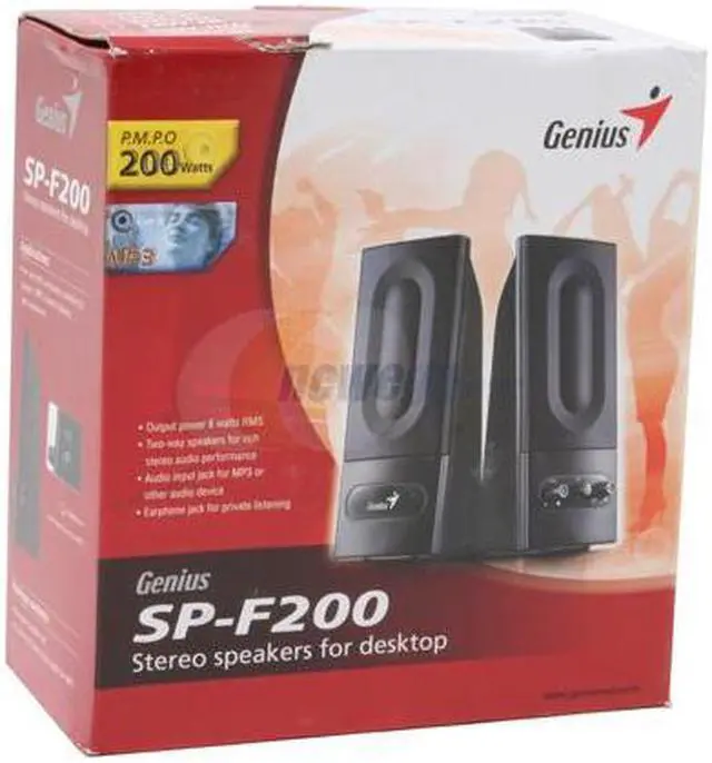 Alt view image 4 of 4 - Genius F-Series SP-F200 6 Watts 2.0 Stereo Speakers