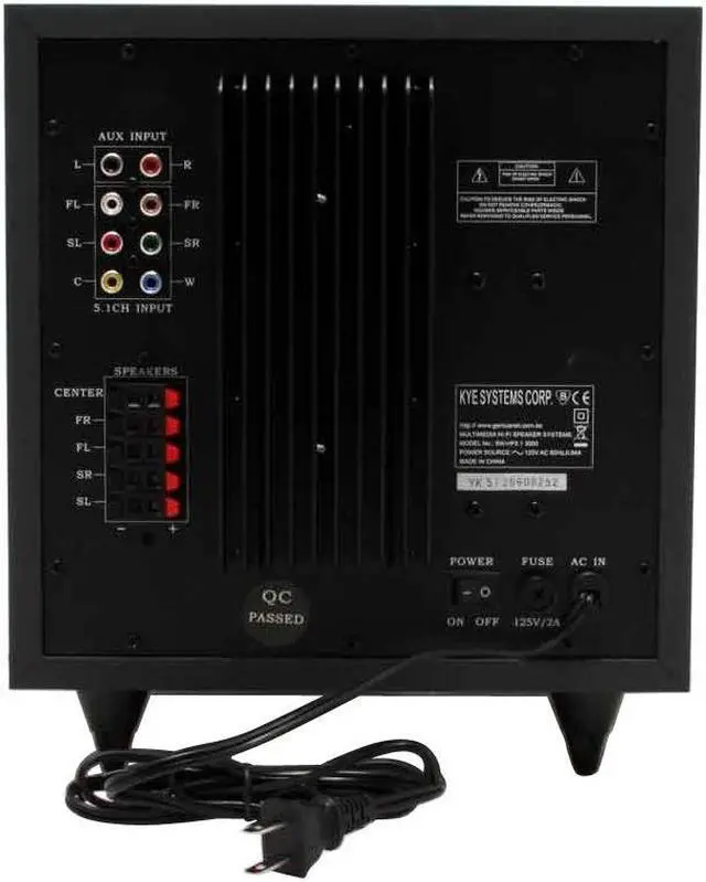 Alt view image 4 of 15 - Genius SW-HF-5.1 3000 80 Watts total 5.1 Speaker System